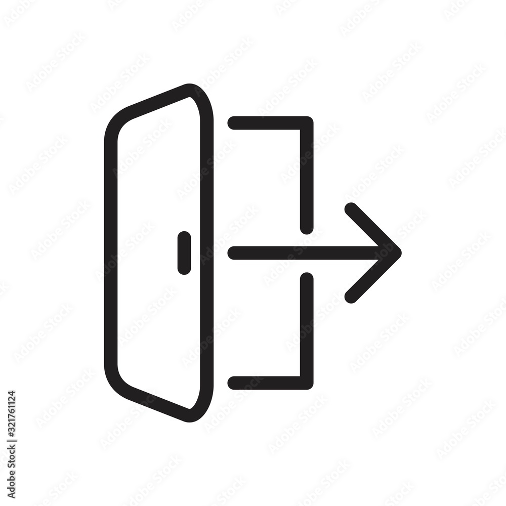 Vector logout icon template black color editable log out icon symbol