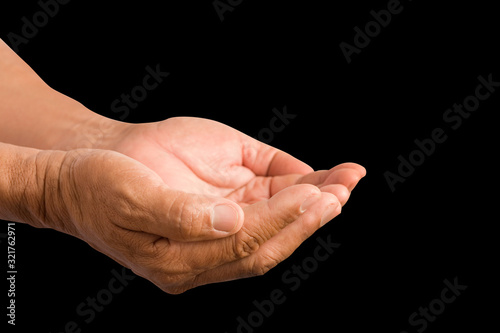 Male hands as if holding something
