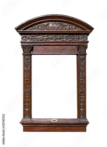 wooden cabinet isolate on white background