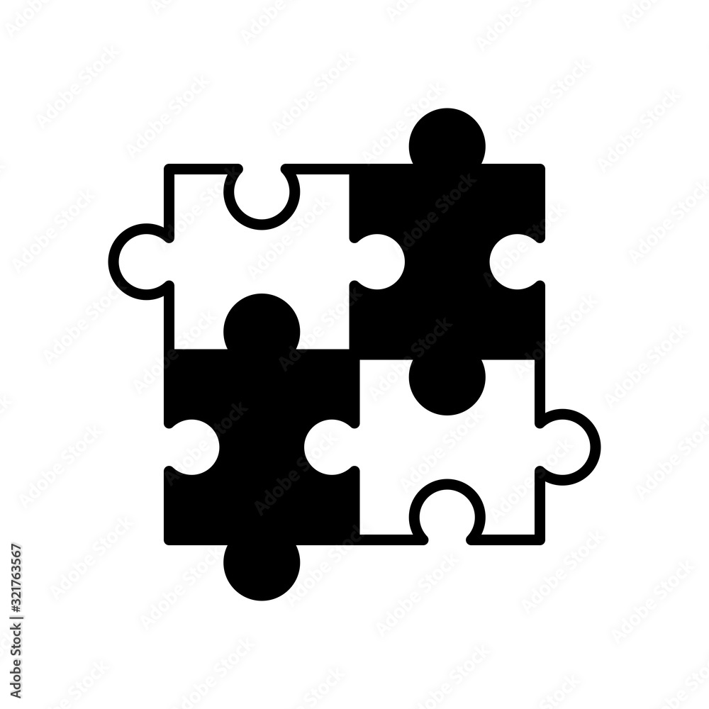 Simple Puzzle Icon Vector Design Template