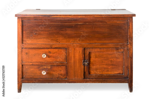 vintage cabinet isolate on white background photo