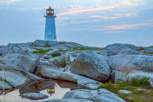Peggy's Point Lighthouse reflection landscape photo