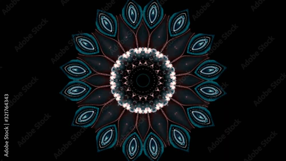 Abstract multicolored motion graphics background. changing mandala pattern of a beautiful blossom Abstract multicolored motion graphics background. changing mandala pattern of a beautiful blossom