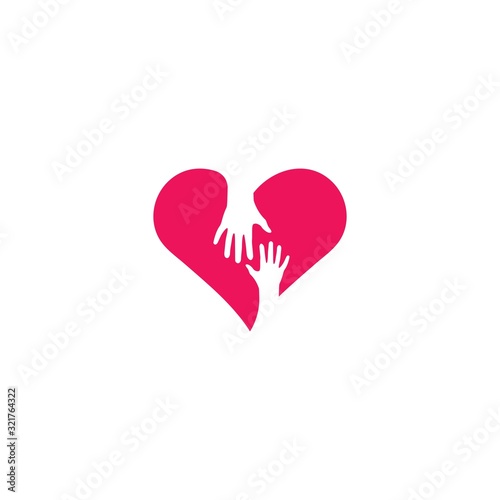 love care logo vector icon