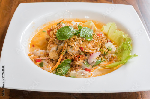 Traditional dish of freshly prepared Thai food