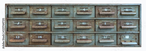 Vintage drawers with number
