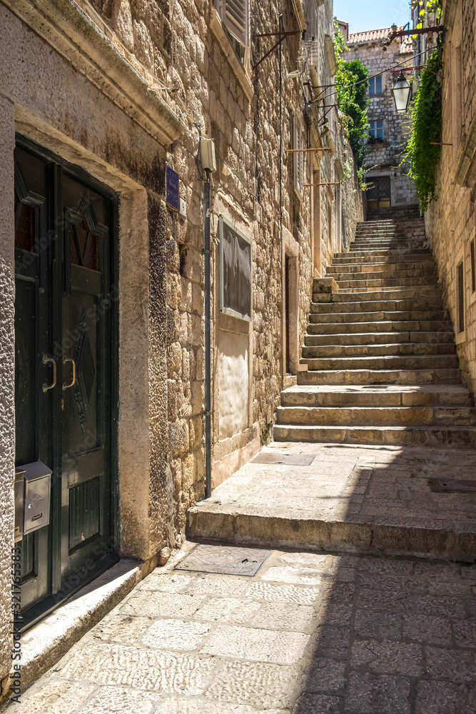 Fototapeta premium Dubrovnik, Croatia. Dubrovnik old city street view