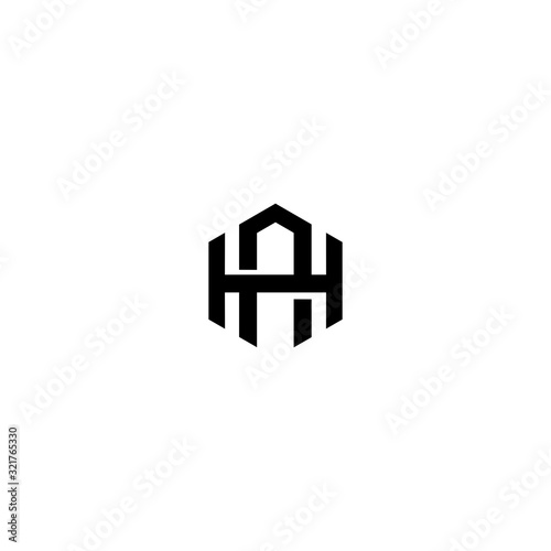 HA H A Letter Logo Design Template