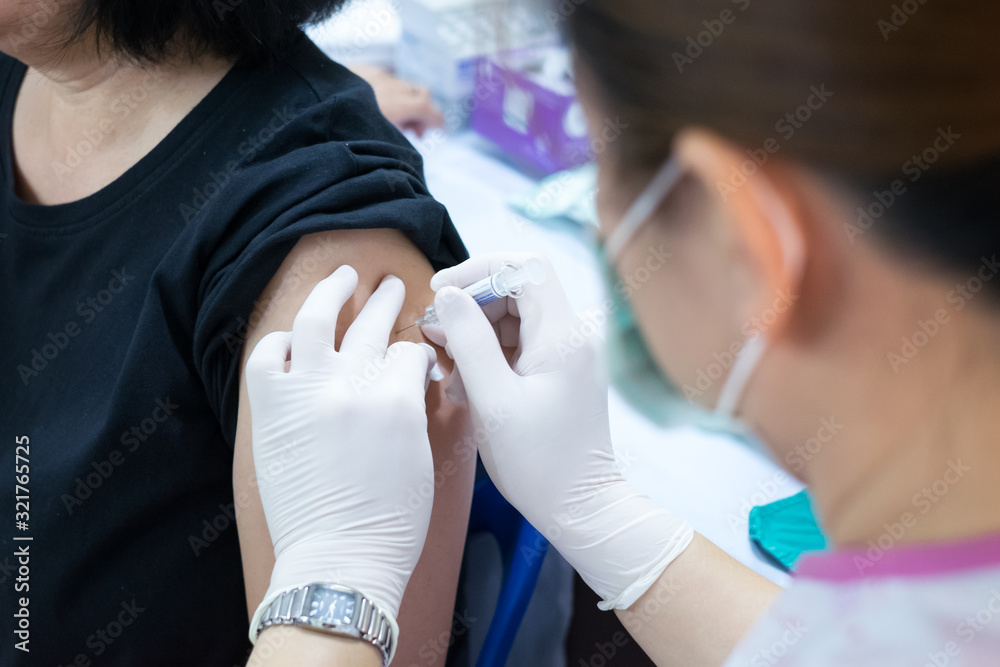 Syringe, medical injection in hand Syringe, medical injection in hand