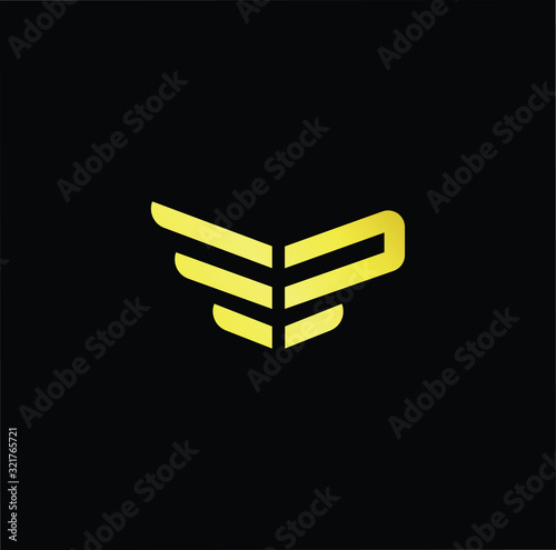 Outstanding professional elegant trendy awesome artistic black and gold color EP PE initial based Alphabet icon logo.