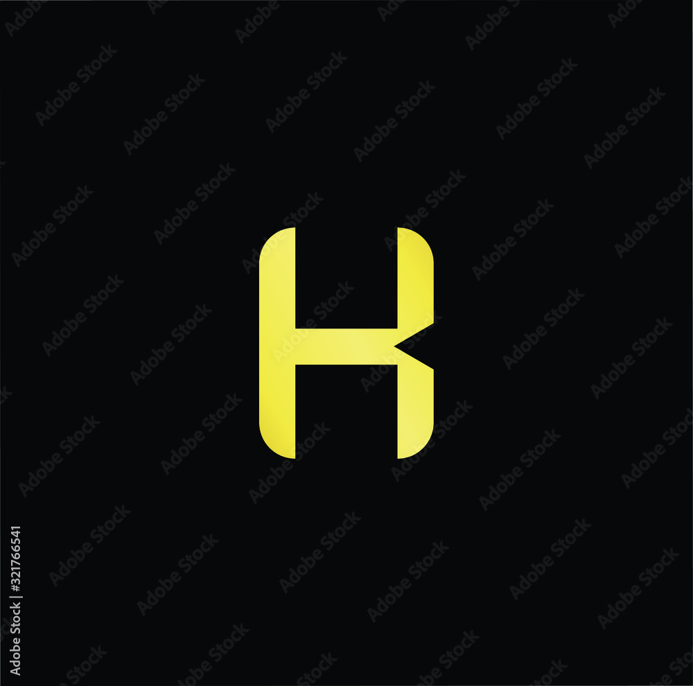 Fototapeta premium Outstanding professional elegant trendy awesome artistic black and gold color H HK KH initial based Alphabet icon logo.