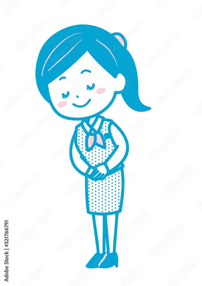 お辞儀をするビジネス女性 ポーズ イラスト Stock Vector Adobe Stock