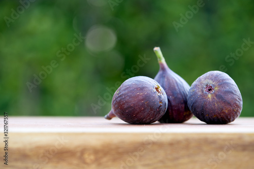 Fresh figs wooden with nature background