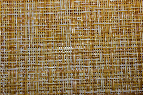 Wicker brown tablecloth texture closeup