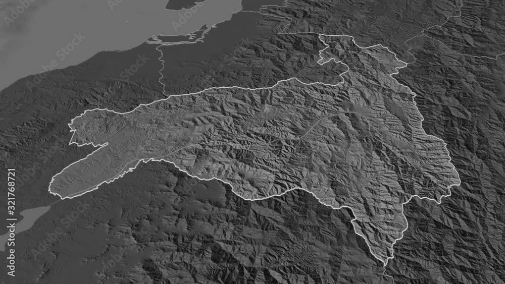 Loja, province with its capital, zoomed and extruded on the bilevel map of Ecuador in the conformal Stereographic projection. Animation 3D Loja, province with its capital, zoomed and extruded on the bilevel map of Ecuador in the conformal Stereographic projection. Animation 3D