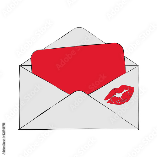 Love letter, envelope and heart sticker, eps10