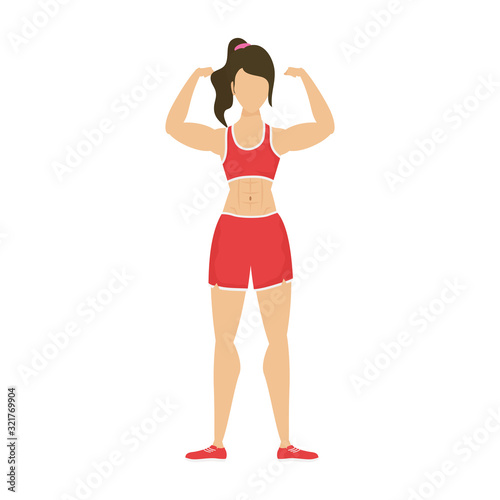 young strong woman athlete character healthy lifestyle