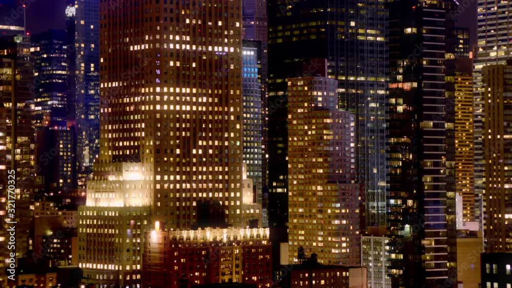 time lapse of midtown skyscrapers at night time lapse of midtown skyscrapers at night