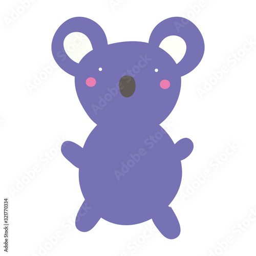 cute koala wild animal character icon