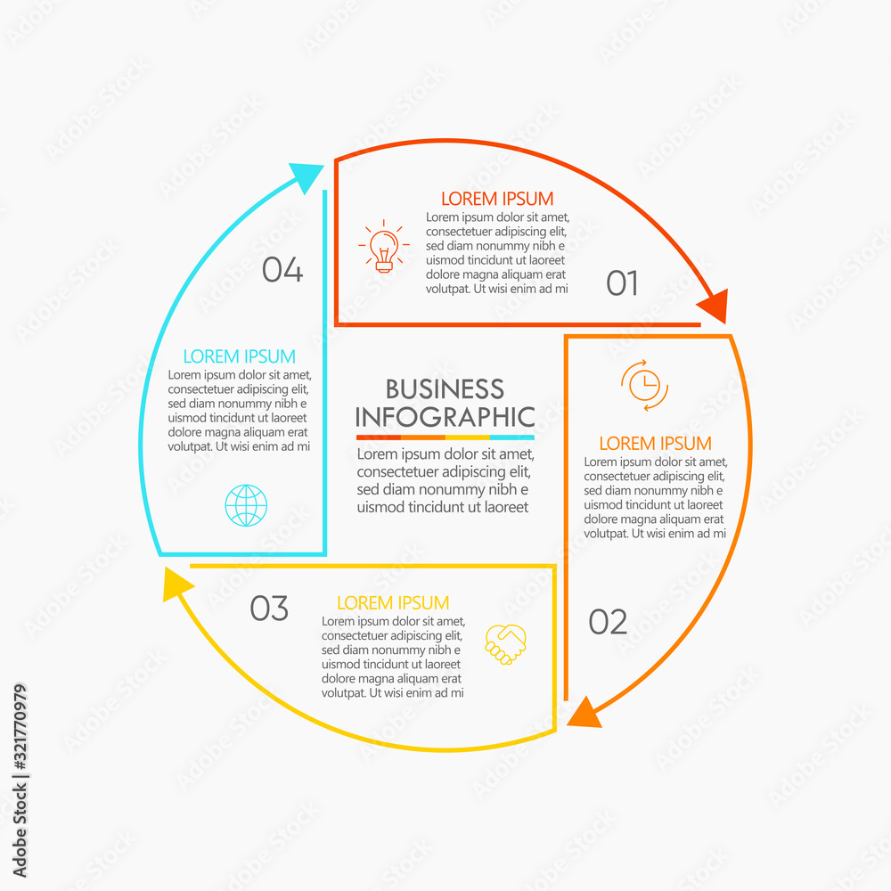 Naklejka premium Business circle. timeline infographic icons designed for abstract background template milestone element modern diagram process technology digital marketing data presentation chart Vector