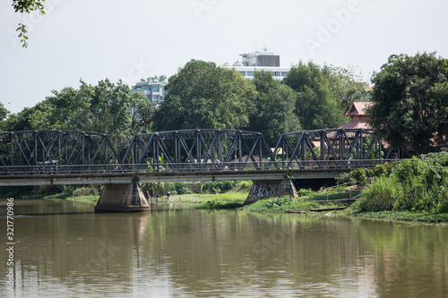 Old Iron Bridge across Ping river