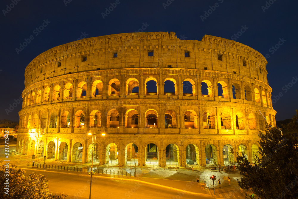 Colosseum in Rome at night , Italy