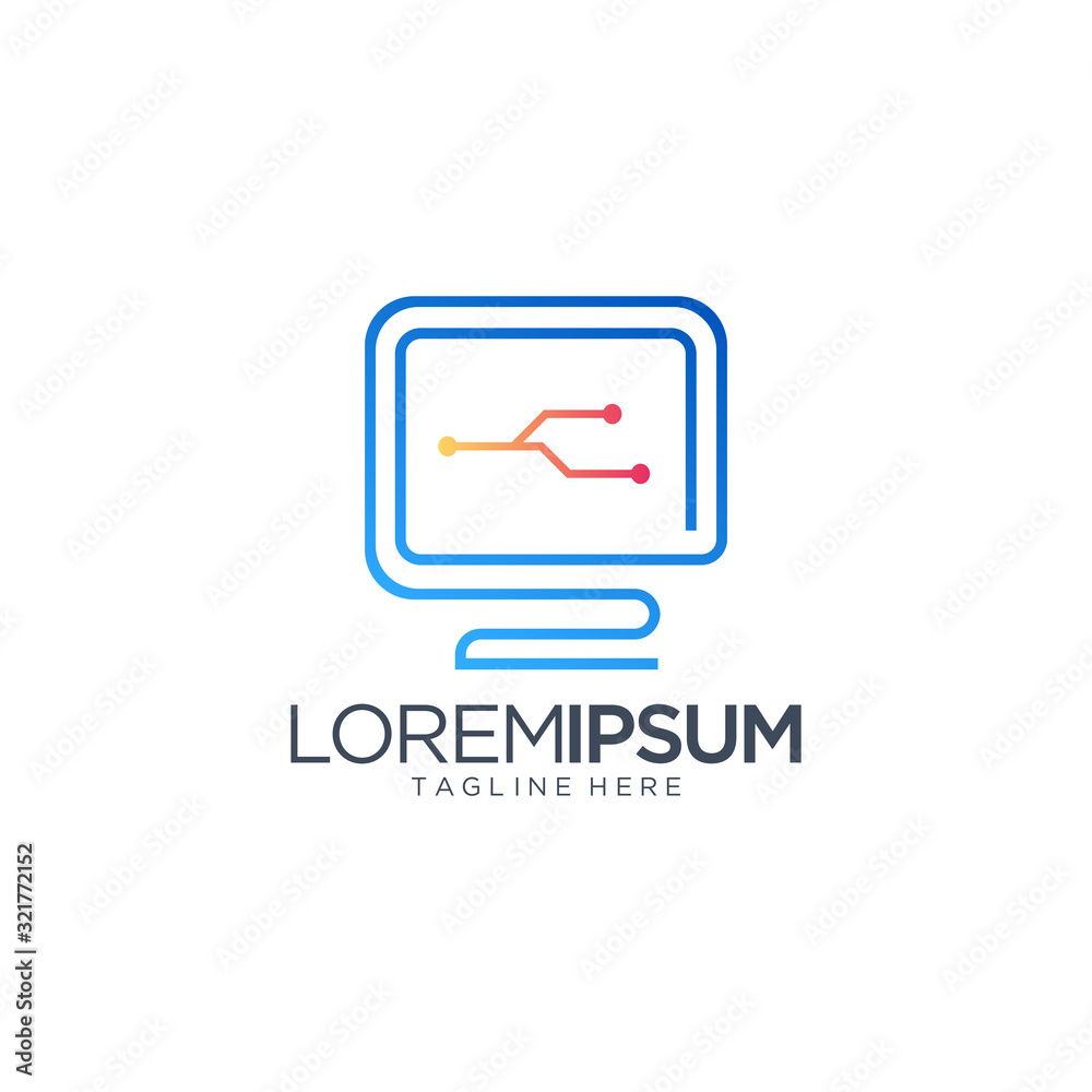Abstract Computer Logo Design Vector Template Abstract Computer Logo Design Vector Template