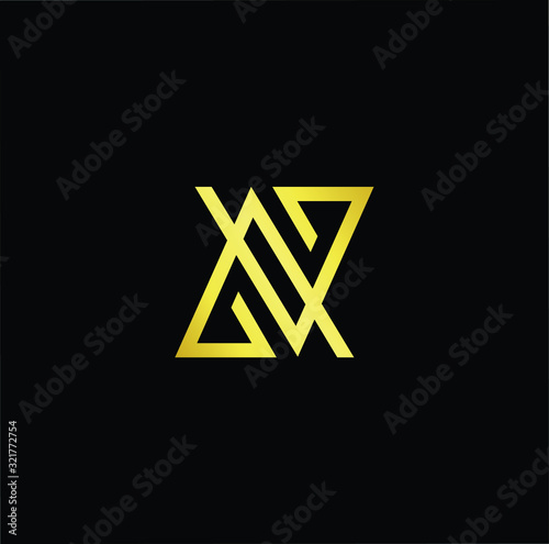 Outstanding professional elegant trendy awesome artistic black and gold color AV VA initial based Alphabet icon logo.