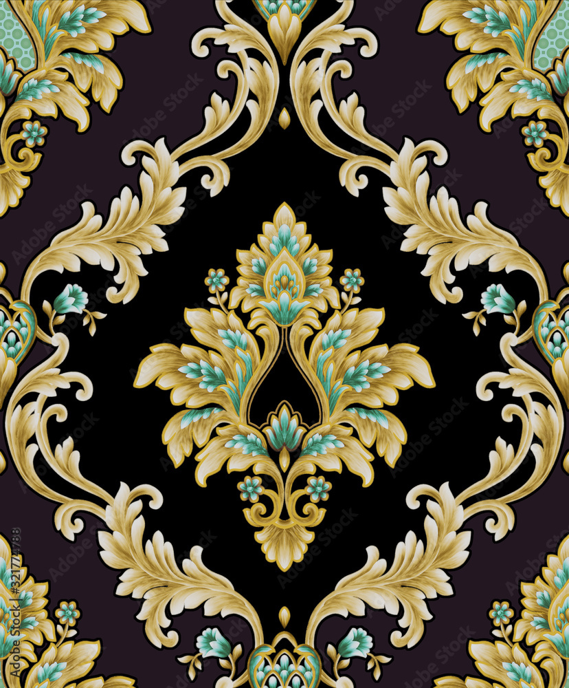 Classical luxury old fashioned damask ornament, royal victorian seamless texture for wallpapers, textile, wrapping. Exquisite floral baroque template. 