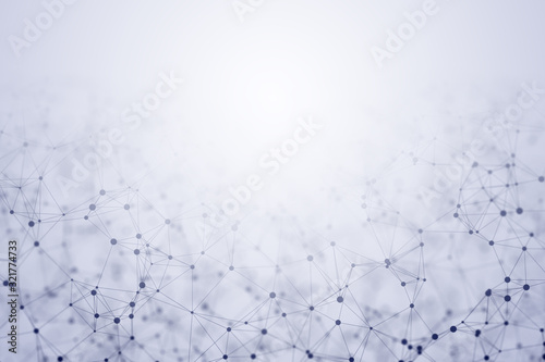 Abstract Technology Backgound with Particles Connections for Internet of Things (IoT) Communication, Data Science, Artificial Intelligence (AI) Neural Network, Blockchain and Fintech concepts photo