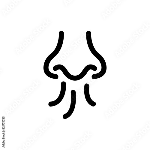 the smell of the icon vector. Thin line sign. Isolated contour symbol illustration