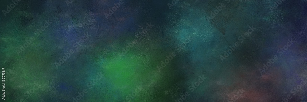 vintage abstract painted background with dark slate gray, sea green and teal blue colors and space for text or image. can be used as header or banner