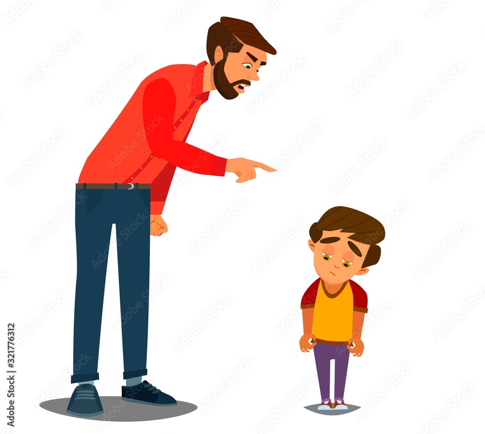 scold-children-father-scolding-unhappy-boy-vector-illustration-of-a
