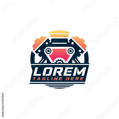 Diesel Engine Logo Design Vector Template