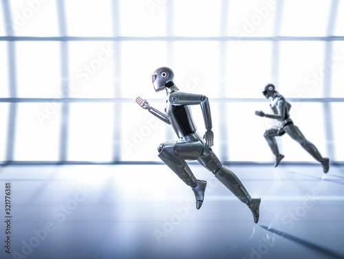 artificial intelligence cyborg or robot run
