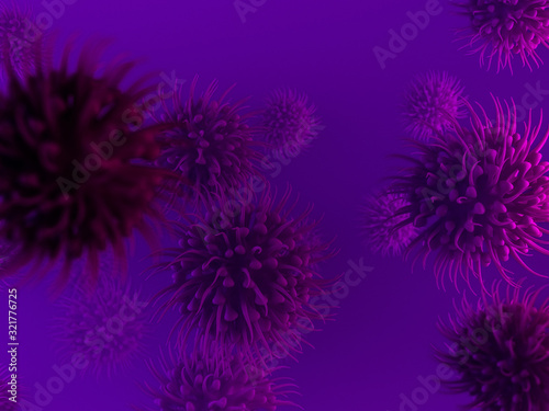 China pathogen respiratory coronavirus 2019-ncov flu. Pandemic risk concept. 3D © polesnoy