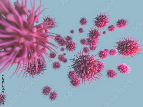 China pathogen respiratory coronavirus 2019-ncov flu. Pandemic risk concept. 3D