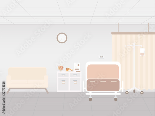 Hospital interior in inpatient