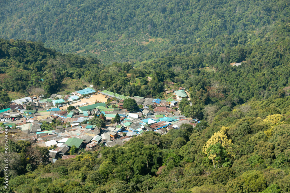 Fototapeta premium Doi Pui Mong hill tribe village in doi pui, chiang mai, thailand.