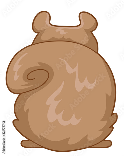 Squirrel Back View Illustra...