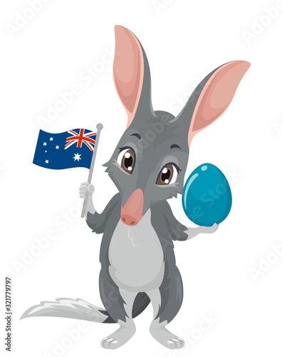 Bilby Mascot Easter Egg Australia Illustration photo