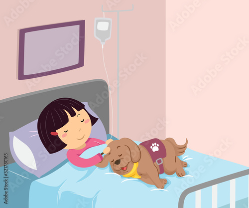 Stickman Kid Girl Sick Serv...