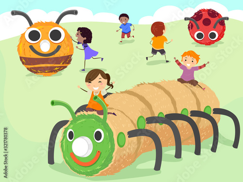 Stickman Kids Haystack Art ...