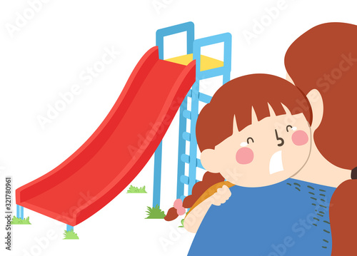 Kid Girl Mom Scared Of Slid...