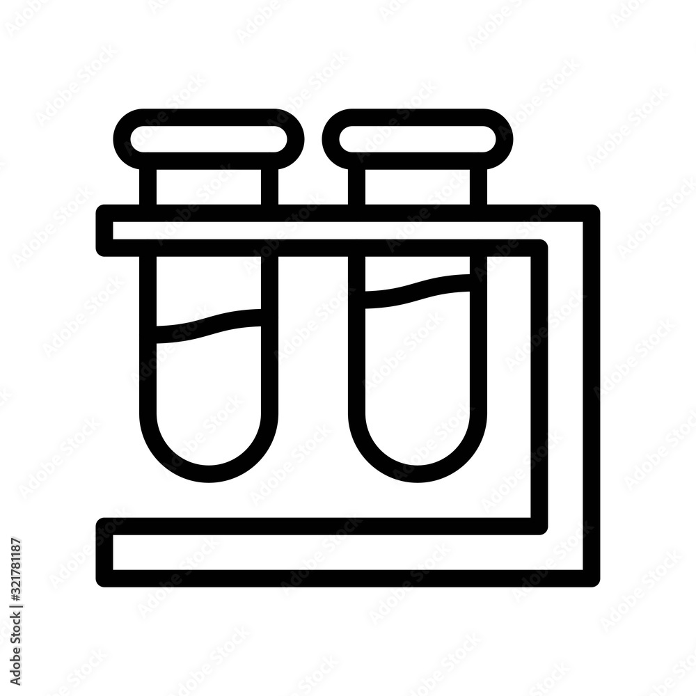 corona virus related test tubes in stand vector in lineal style corona virus related test tubes in stand vector in lineal style