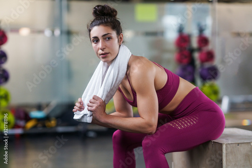 Woman Resting After Exercises at the Gym
