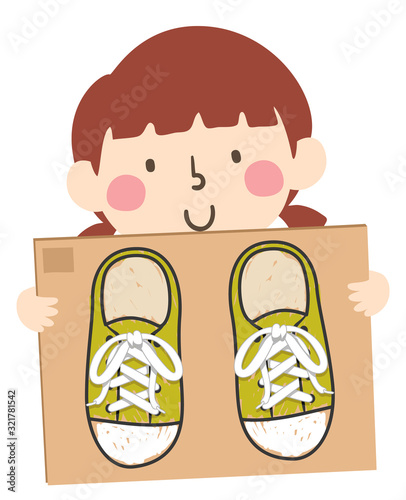 Kid Girl Shoe Lace Tying Practice Board Illustration