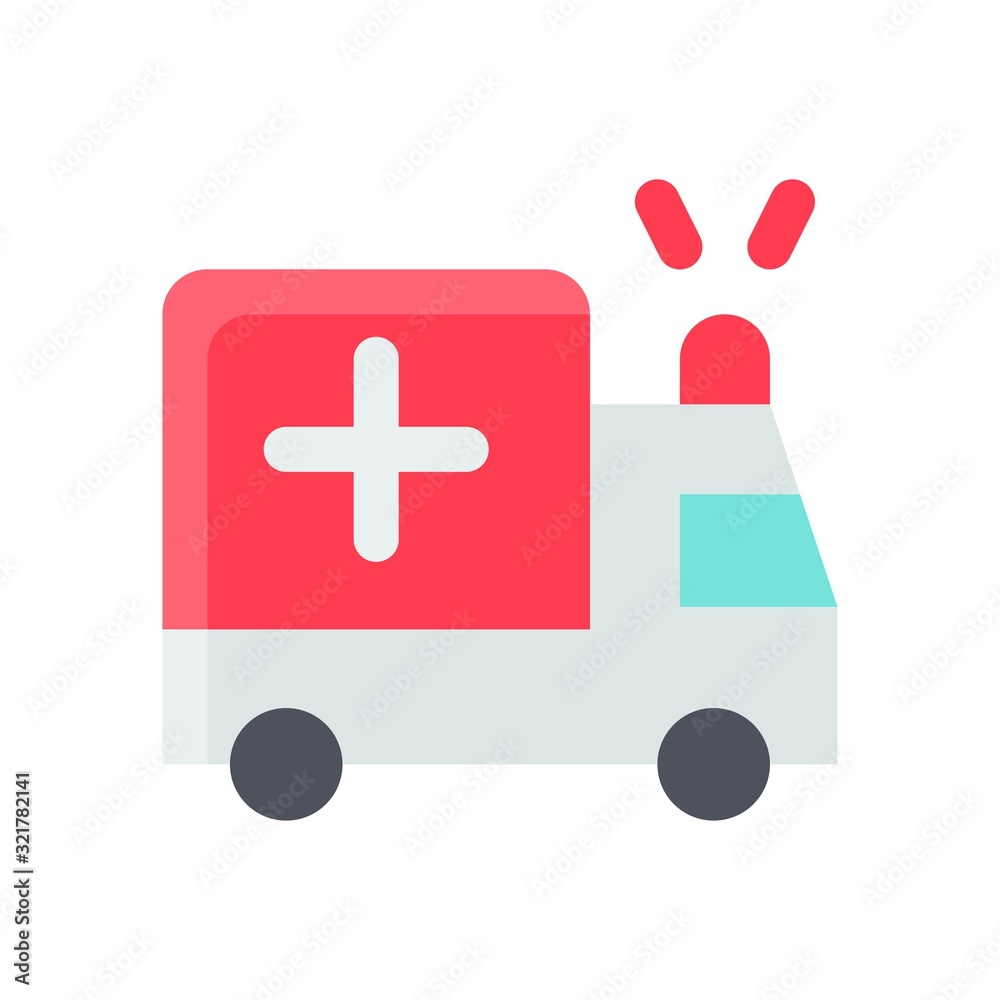 corona virus related ambulance with plus sign vector vector in flat design, corona virus related ambulance with plus sign vector vector in flat design,