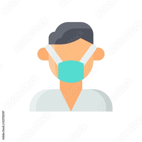 corona virus related gents doctor with face mask vector vector in flat design,