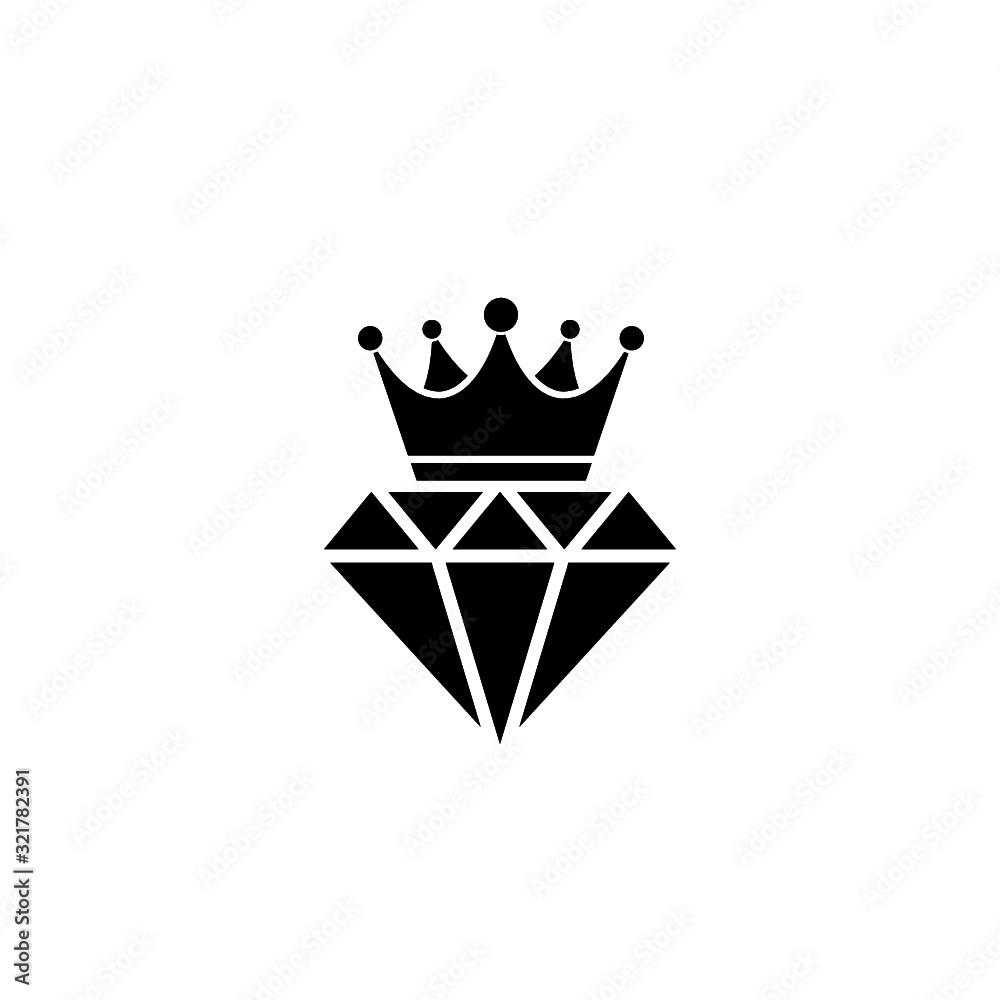 Diamond with crown icon. Logo icon design template abstract luxury symbol